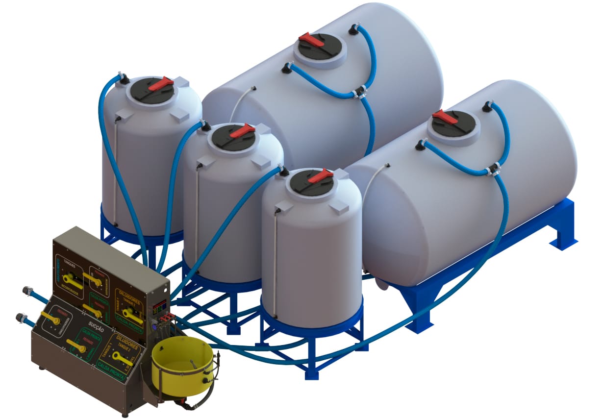 sistema de preparo de calda pulverização